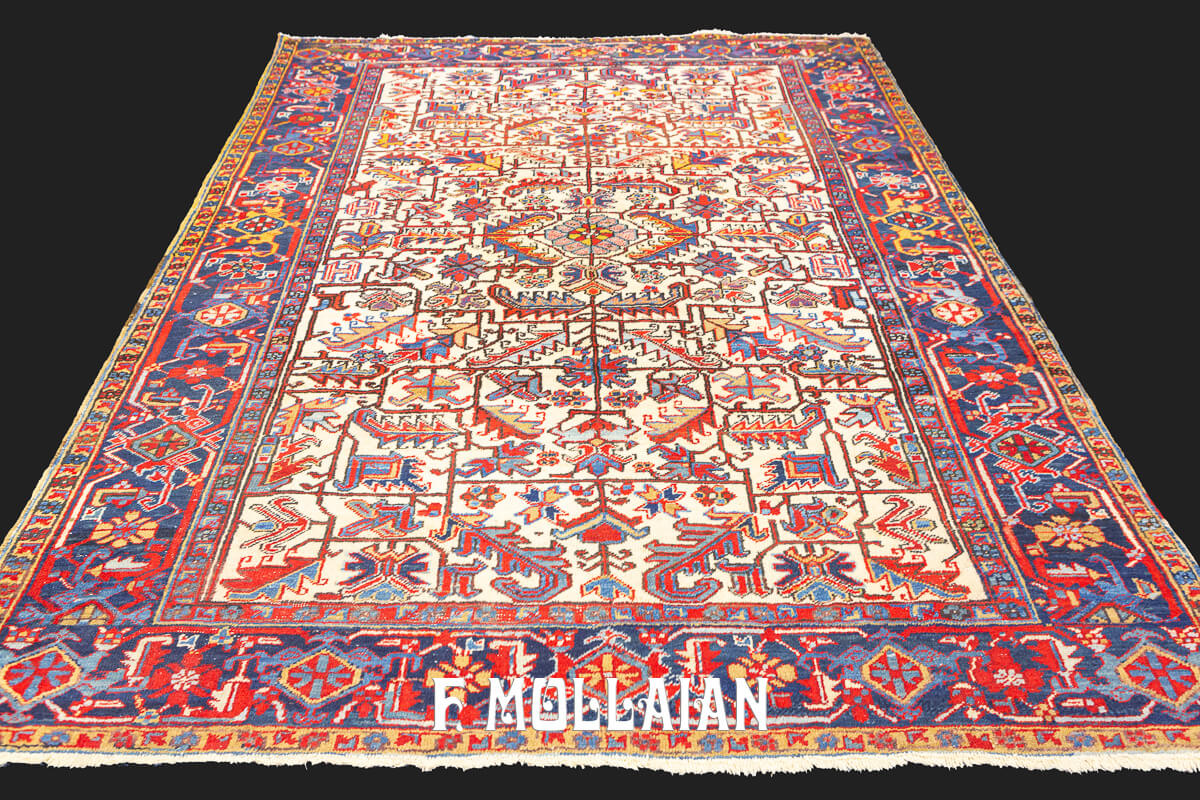 Antique Heriz Rug Beige Field n°:801065